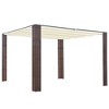 vidaXL Outdoor Gazebo, Poly Rattan and Powder-Coated Steel Frame, Sliding Canopy, Water-Resistant, Roomy Size - Brown and Cream - 2 of 4