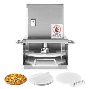 VEVOR Electric Pizza Dough Press Machine, 6 inch Pizza Pastry Press Plate, Stainless Steel Bread Presser with 100 Pcs Parchment Paper, Silver - 1 of 4