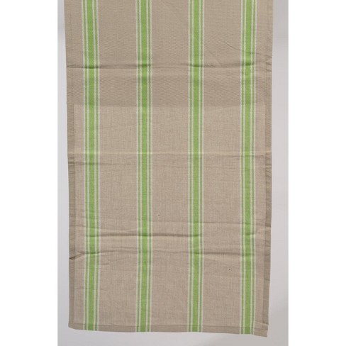 Kaemingk 55" x 15.75" Naturelle et Terreuse Brown, White and Green Striped Table Runner - image 1 of 1