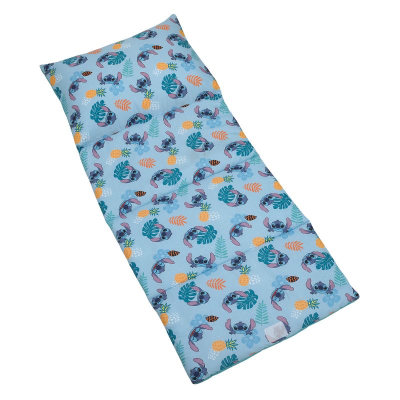 Disney Stitch Weird But Cute Blue, Teal and Coral Deluxe Easy Fold Toddler Nap Mat, 2 of 6
