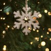 Kurt Adler Small Wooden Christmas Snowflake Hanging Ornament, 6" - 2 of 3