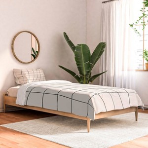 Deny Designs Cocoon Design Retro Warped Grid Comforter and Pillow Sham Set Black - 1 of 4