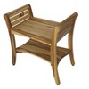 EcoDecors® Symmetry® 24" Teak Wood Shower Bench with Shelf and LiftAide® Arms in EarthyTeak Finish - Target Plus Natural 24"L x 14"D x 24"H - 3 of 4