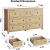 Jojoka 3/6/7 Drawer Rattan Dresser, Boho Wooden Chest for Bedroom, Storage Organizer for Nursery, Living Room, Entryway - 2 of 4