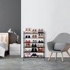 Seville Classics 3-Tier Stackable 9 Pair Espresso Resin Slat Shoe Rack Organizer (2 Pack) - 4 of 4