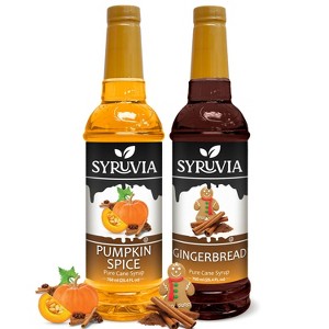 Syruvia Variety Pack - Pumpkin Spice & Gingerbread Syrup 25.4 Fl oz (2-Pack) - 1 of 4