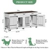 Dog Crate Furniture with Storage, Indoor Wooden Dog Kennels, with Drawers and Dividers, Double Dog Crate Furniture, Side Table Dog Crates - 2 of 4