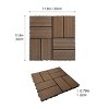 Wood Plastic Composite Deck Tiles Set of 20pcs, Composite Decking Resist Rust，DIY Interlocking Decking Tiles, Floor Tile,Durable, 12x12in Dark Grey - 2 of 4