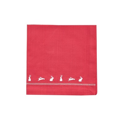 Split P Bunny Embroidered Pink Napkin Set of 4