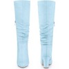 BLISSFUL STEP Wrinkled Pointed Toe Chunky Heel Knee High Boots for Women - 3 of 4