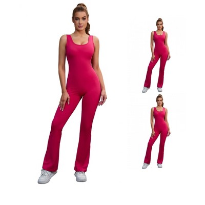 INSPIRE CHIC 3 Pcs Women's Hollow Back One Piece Long Workout Fitness Full Body Shapers