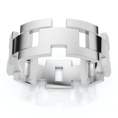 Pompeii3 Men's Calvin 8mm Interlocked Wedding Band 10k Gold Band