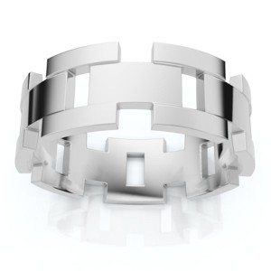 Pompeii3 Men's Calvin 8mm Interlocked Wedding Band 10k Gold Band - 1 of 4