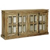 Mango Wood 4 Door Credenza with Glass Panels Brown - StyleCraft: Signature Collection, Fixed Shelves - 4 of 4