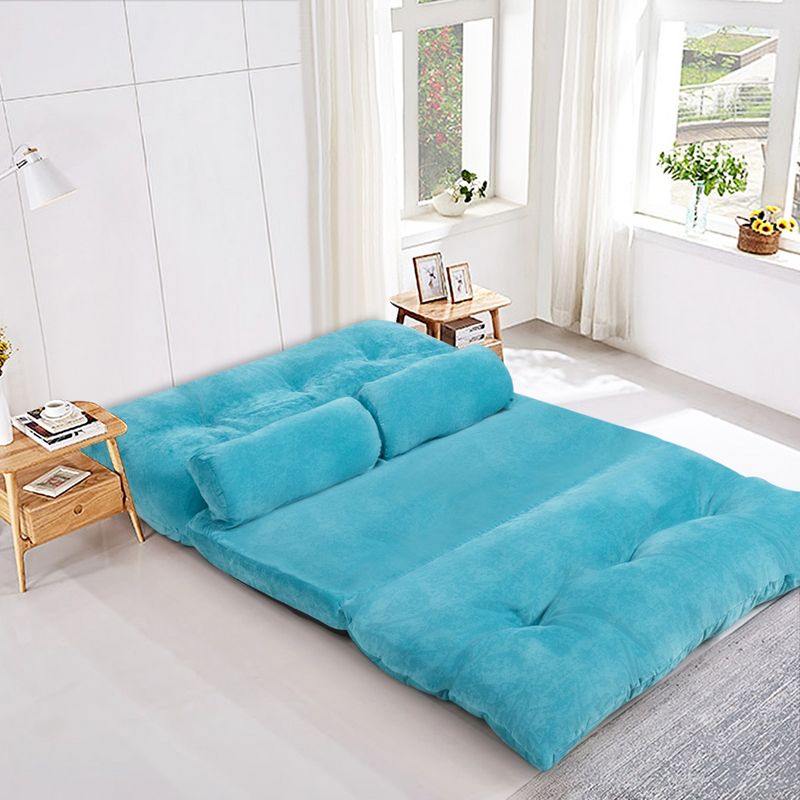 Costway Floor Sofa Bed 6-Position Adjustable Sleeper Lounge Couch with 2 Pillows, 4 of 11