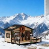 Wooden Dog House with Porch, Double Room Weatherproof Dog Kennel with Openable Roof, Removable Bottom & Elevated Floor for Outdoor Use - Nertpow - 3 of 4