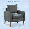 Tangkula 2PCS Modern Accent Chair Upholstered Mid-Century Armchair w/ Rubber Wood Legs - 3 of 4