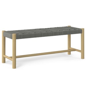 TiramisuBest Gold Bedroom Bench - Champagne Solid Wood & MDF Entryway, 54x18x19 Inches - 1 of 4