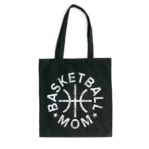 City Creek Prints Basketball Mom Distressed Canvas Tote Bag - 15x16 - Black - 1 of 2