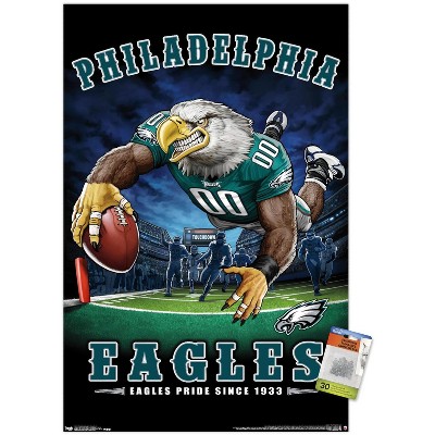 NFL Philadelphia Eagles - Logo 21 Wall Poster, 14.725 x 22.375, Framed