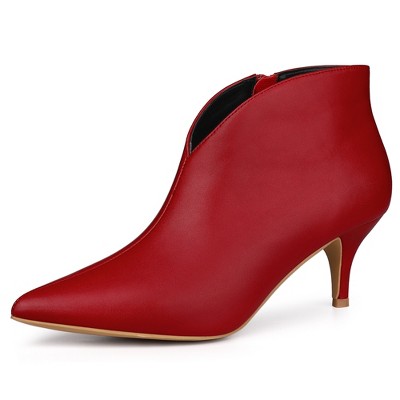 Red kitten store heel boots