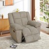 MAYEERTY Recliner Chair, Corduroy Fabric Reclining Chair with Adjustable Backrest for Living Room, Beige - 2 of 4
