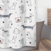 Sweet Jojo Designs Boy, Girl, Unisex/Gender Neutral Shower Curtain 72in.x72in. Cartoon Puppy Grey Taupe and Blue - 3 of 4