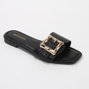 Berness Women's Kimberly Buckle Slide Flat Sandals - 1 of 4