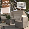 Jojoka 6PC Patio Furniture Set with Adjustable Canopy & Backrest, Rattan Outdoor Sectional Conversation Sofa for Yard Garden Deck - 3 of 4