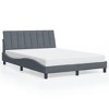 vidaXL Bed Frame with LED Lights - Dark Gray Velvet, Full Size 81.9"x55.9"x29.3" - Plywood Slats, Metal/Pine Wood Frame, USB Connector - 4 of 4