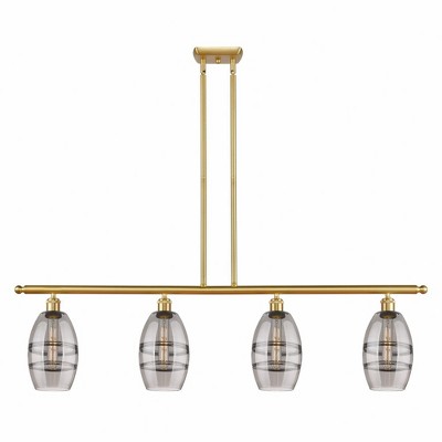 Vaz - 4 Light Stem Hung Island In Industrial Style-8.63 Inches Tall and 48 Inches Wide