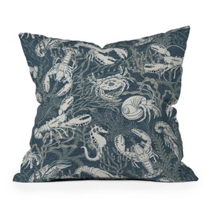 16"x16" Deny Designs D'Annick Lobster & Friends Outdoor Throw Pillow: UV Protected, Mildew Resistant, Polyester - 1 of 4