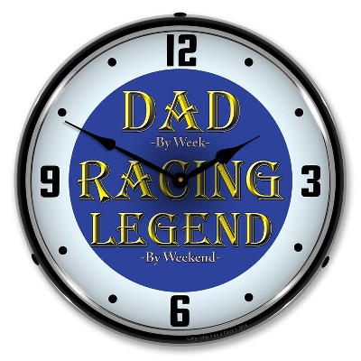 Collectable Sign & Clock | Dad the Racing Legend LED Wall Clock Retro/Vintage, Lighted