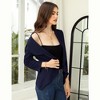 WhizMax Women's Business Casual Blazer 3/4 Sleeve Dressy Open Front Work Office Cardigan Cropped Suit Jacket - 2 of 4