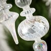 9.75"H Sullivans Pearl Finial Ornament - Set of 2  Clear Christmas Ornaments - 2 of 2