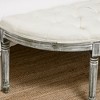 NicBex Bench Semi-Circle Ottoman with Tufted Velvet-Touch Fabric Bench with Rubberwood Legs for Bedroom, Entryway - 3 of 4