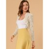 INSPIRE CHIC Women's Elegant Sheer Floral Lace Crop Bolero Shrug - 4 of 4