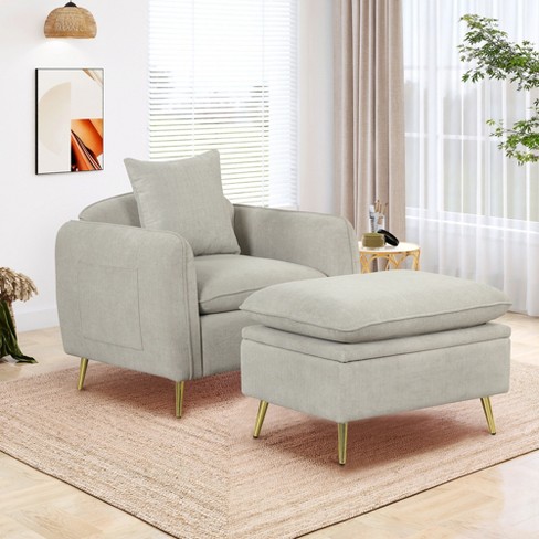 Modern Upholstered Accent Chair Single Sofa Chair With Storage