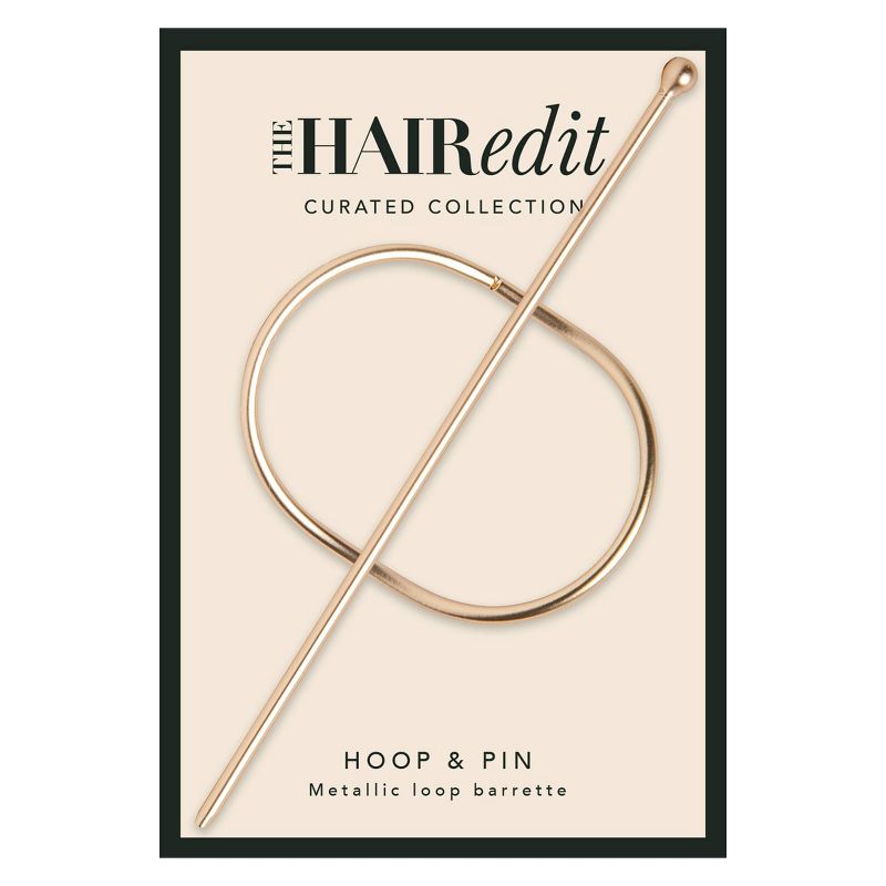 The Hair Edit Hoop &#38; Pin Barrette - Soft Gold, 3 of 8