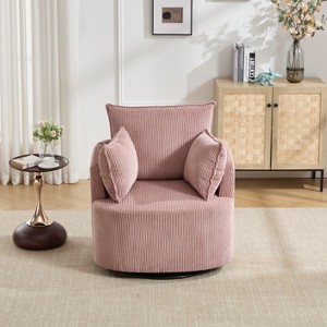 GDFStudio Roxane Modern Upholstered Swivel Chair with Pillows - 1 of 4