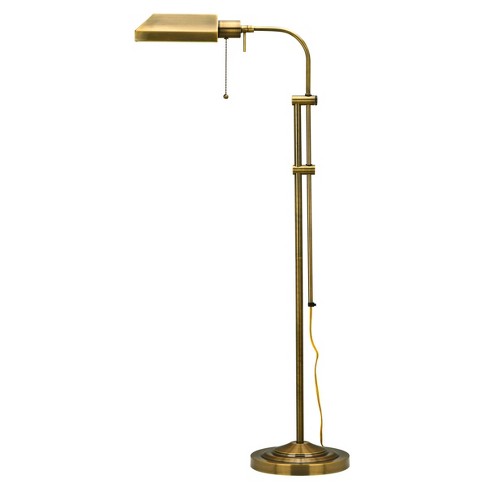 46 X 57 Adjustable Height Metal, Antique Brass Floor Lamp