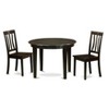 East West Furniture BOAN3-CAP-W 3 PC Kitchen nook Dining set-Kitchen Table and 2 dinette Chairs - 2 of 4
