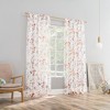 No. 918 1pc 51"x84" Jocelyn Floral Print Crushed Sheer Voile Rod Pocket Curtain Panel Coral - 4 of 4