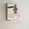 Possini Euro Design Danvers Modern Wall Light Sconce Brushed Nickel Hardwire 5" Fixture Clear Glass Globe Shade for Bedroom Bathroom Vanity Reading - 2 of 4