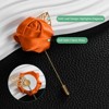 Unique Bargains Wedding Golden Leaf Rose Flower Lapel Pins for Men Suits 18 Pcs - 2 of 4