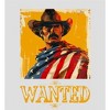 "Wanted" Cowboy With American Flag Women's Crew Neck Short Sleeve Top - 2 of 3