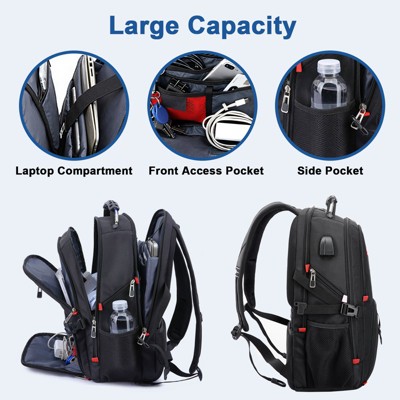 SUGIFT 50L Travel Laptop Backpack for Women with USB Port, Waterproof Carry On Backpack — фото 8