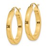 Black Bow Jewelry 3mm, 14k Yellow Gold Square Tube Round Hoop Earrings, 25mm (1 Inch) - 2 of 4