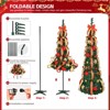 6 FT Fully Decorated Pre-lit Christmas Tree, Pop Up Artificial Xmas Tree Red & Golden Ornaments for Home Office Store Holiday Deco - 2 of 4
