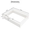 Canopy Floor Bed for Kids, Safe Montessori Bed with Guardrails, Four Poster Design Bed with Pine Wood Finish-Baofuwish - 4 of 4